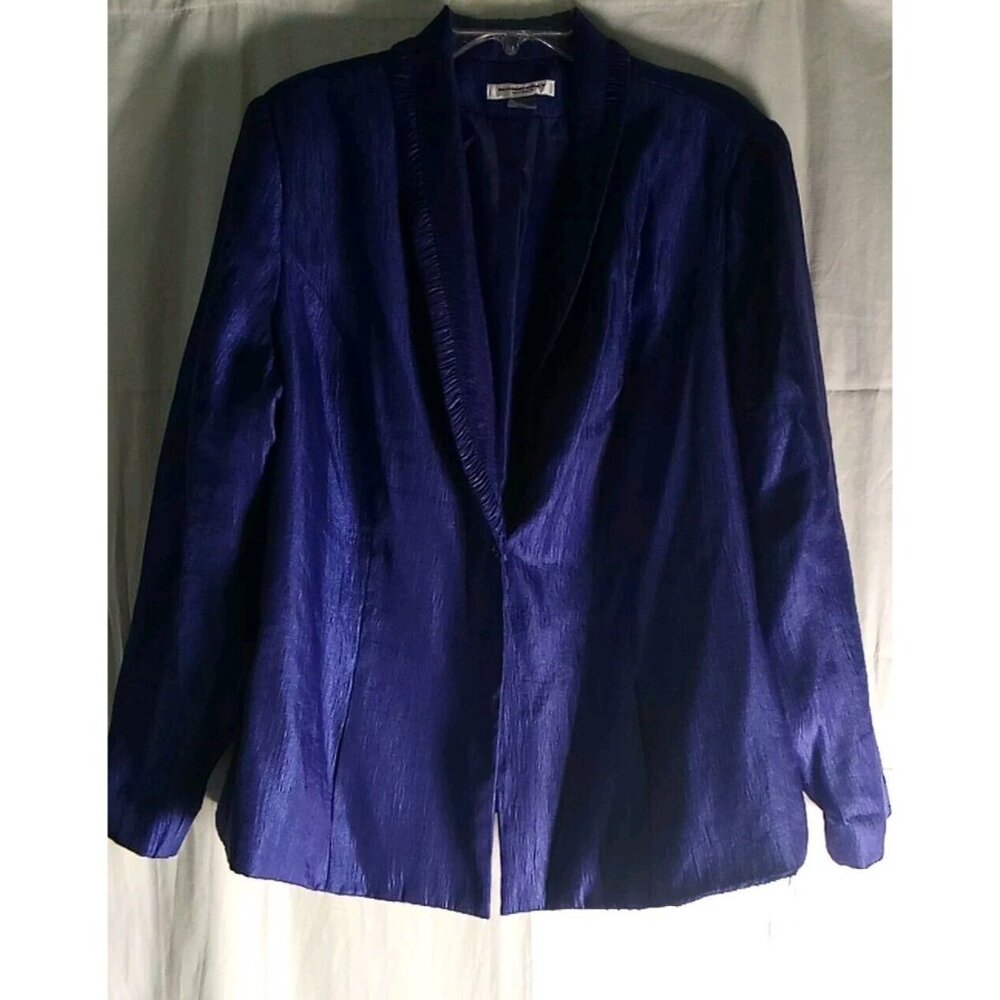 ALLISON DALEY Womens PURPLE SPRING BLOSSOM 1 BUTTON Blazer JACKET PLUS SIZE 20W